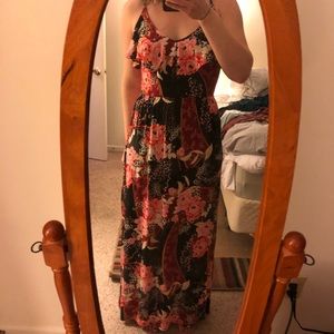 Red floral express maxi dress